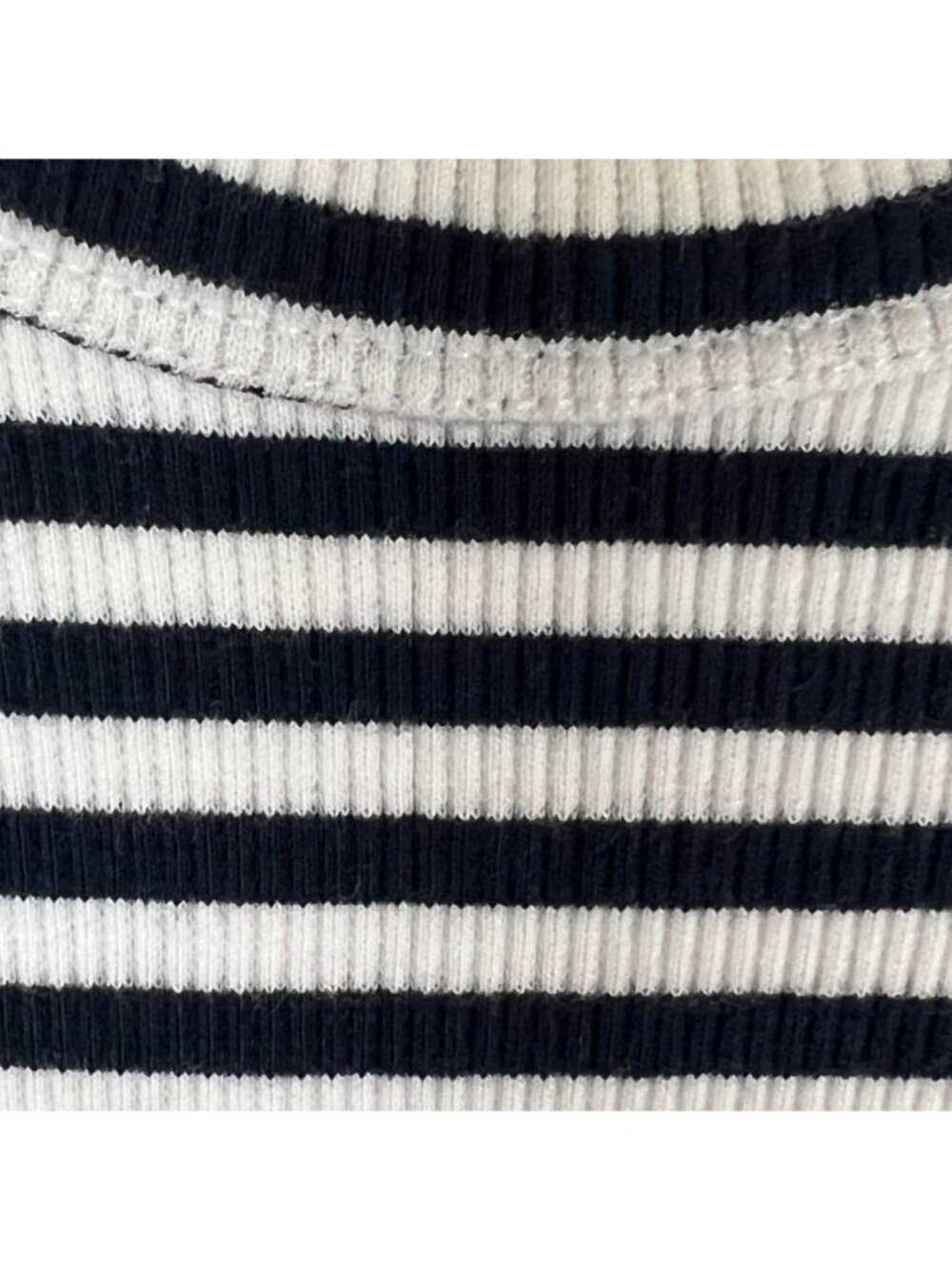 Witchery Navy White Breton Stripe Ribbed Cotton Tank Top Womens Sz 2 Nautical - Picture 4 of 11